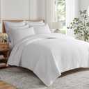 Levtex Home Cross Stitch Reversible Twin XL/Twin Quilt Set (68x86in) with 1 Pillow Sham (26x20in) - Stitch Texture - Bright White - Cotton Twin Size Quilt Bedding Set - Lightweight, Soft, Pre-Washed