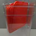 4 Pack Food Storage Containers with Red Lids, 22.0 Qt - Square, Clear, Polycarbonate, for Restaurant Commercial Kitchen and Home party