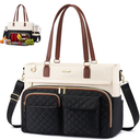 LOVEVOOK Insulated Lunch Tote Bag for Women, Large Capacity Work Bag with Large Cup Holder, Teacher Nurse Tote with Multi Pockets, Water Resistant Laptop Bag for Travel, College, Daily, 17.3 Inch