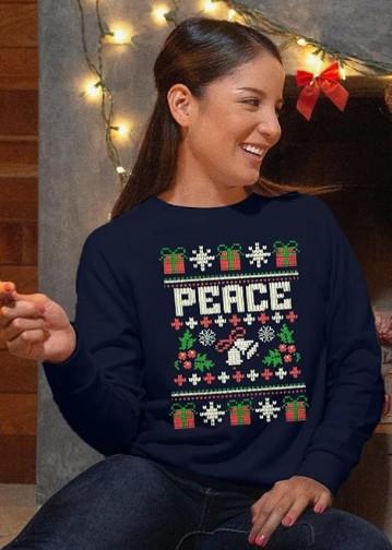 I Come In Peace Couple Matching Ugly Christmas Sweater Sweatshirt, Size XL