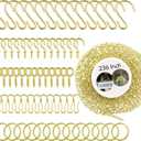 236 Inch Gold Hanging Baskets Chains - Adjustable Length, Brass Decorative Metal Chain with A Great Assortment of Hooks for Hanging Bird Feeders Planters Baskets Billboards Ornaments, Chain Hooks DIY