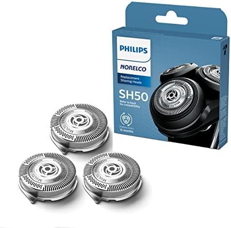 Philips Norelco SH50/52 Shaving Heads, Compatible with Philips Shavers Series 5000 and 6000, Powerful Performance, Self-Sharpening, 3 Pieces, Model SH50/52 Replaces Model HQ9/50, HQ56/50 and RQ11/50
