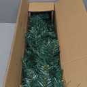 5FT Pencil Christmas Tree, Slim Skinny Hinged Pine Tree with PVC Material, 220 Branch Tips, Solid Metal Legs, Unlit Artificial Xmas Tree for Home, Holiday, Hotels, Outdoor Decoration, Green