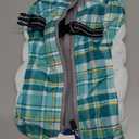 FUAMEY Dog Coat for Small Dogs,Waterproof Dog Winter Jacket with Harness Built in Puppy Cold Weather Coats Reflective Pet Vest with Zipper Warm Fleece Dogs Snowsuit Windproof Green Plaid S