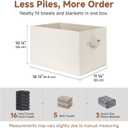 StorageWorks Fabric Closet Organizers and Storage Bin, Foldable Shelf Baskets for Organization and Storage, Beige, 3-Pack, Extra Large