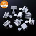 15 Sets Sliding Window Locks Bulk Aluminum Metal Security Door Locks Adjustable with Keys for Safety, Silver