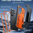 FNTCASE for Samsung Galaxy S26-Ultra Case: [2 Front Frames] [Built-in Screen Protector] [Belt Clip Holster & Kickstand] [Military-Grade Protection] Heavy Duty Full Body Shockproof Rugged Cover Orange