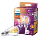 Philips Ultra Definition LED 6.6W (60W equiv) Candelabra (E12) Base A15 Dimmable Bulb, 2-Pack, 573394