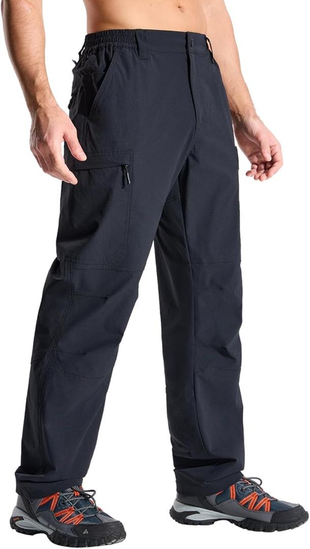 LOOGU Men's Water Resistant Tactical Pants, Ripstop Cargo Pants with Multi-Pockets Hiking Work Outdoor, 4XL