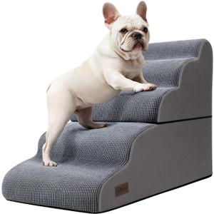 Dog Stairs and Ramp for High Bed, 5-Step Dog Steps for Small Dogs and Cats,Non-Slip Pet Stairs Suitable High Bed Climbing (Split Design 5-Step 22.8"H, Grey)
