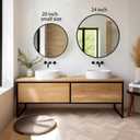 Sunniry Black Circle Mirror, Round Bathroom Mirror 20 inch, Round Wall Mirror Matte Metal Frame, Circle Mirrors for Bathroom, Vanity, Bedroom, Hallway.