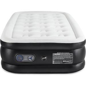 Sweetcrispy Weight Capacity 660 lbs Air Bed, Double Height, Non-Slip Bottom Design, Twin Air Mattress - 18" Inflatable Blow Up Airbed with Built-in High Capacity Pump for Home or Camping