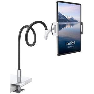 Lamicall Gooseneck Tablet Holder Mount : Flexible Arm Clip Tablet Stand for Bed, Desk Mount, Compatible with iPad Pro 11", Mini Air, Galaxy Tabs More 4.7 to 10.5" Phones and Tablets