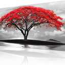 Wapluam Black And White Pictures Large Canvas Prints Wall Art For Living Room Bedroom Wall Decor Red Tree Landscape Painting To Hang Modern Home Decorations For Office Stretched And Framed Artworks, 40"L x 20"W