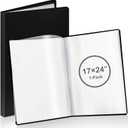 A2 Heavy Duty Binder with Plastic Sleeves 17 x 24 Inch Portfolio Folder with 30 Clear Sheet Protectors Art Portfolio Folder for Artwork Poster Protector for Paper Album Storage Display (Black)