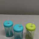 The First Years Squeeze & Sip Toddler Straw Cups - Squeezable Transition Sippy Cup with Silicone Straw - Toddler Feeding Supplies - 7 Oz - 3 Count - Ages 6 Months and Up (Small, Green/Teal)