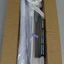 White Tension Curtian rod no drill, 42 to 87 inch Adjustable Heavy Duty black shower curtain rod for Windows bathroom Closet