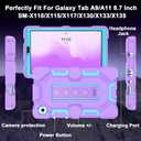 CCMAO Case for Samsung Galaxy Tab A11 8.7 Inch 2025, Galaxy Tab A9 8.7 Inch 2023, Heavy Duty Shockproof Hybrid Three Layer Protective Cover with Kickstand for Samsung A9/A11 Tablet 8.7", Purple+Green