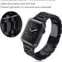 V-MORO Resin Strap Compatible with Apple Watch Band Series 11/10/9/8/7 46mm 45mm 44mm 42mm,Men Women Fashion Lightweight Black Wristband Replacement for iWatch Series 6/5/4/3/2/1/SE