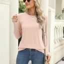 Zeagoo 2 Pack Long Sleeve Shirts for Women Casual Soft Crewneck Basic Tee Tops Fall Outfit Clothes, S