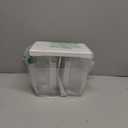 61OZ Laundry Detergent Dispenser Container, 2 Pack Liquid Laundry Dispenser, Plastic Detergent Dispensers for Laundry Powder/Fabric Softener with Labels/Tray, Clear