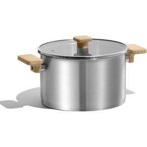 CAROTE Stainless Steel Stock Pot - 5.5 Quart Heavy Duty Induction Cooking Pot with Visible Lid for Pasta, Soup, Spaghetti, Bottom Big Stockpot, Deep Cookware for Canning, Boiling, Simmer