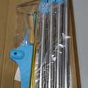 Carpet Rake for Pet Hair Removal - Reusable Pet Hair Remover, 60 Adjustable Long Handle Cat Dog Carpet Rake Scraper with Patented Design, Dog Hair Rake Brush for Rugs, Mats (Blue)