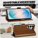 TUCCH Case Wallet for Galaxy S26 Ultra 5G, Magnetic PU Leather Kickstand [RFID Blocking] 4 Card Slot Protective Flip Cover with [TPU Shockproof Interior Case] Compatible with Galaxy S26 Ultra, Brown