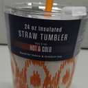 24oz Insulated Straw Tumbler Keeps Drinks Hot & Cold, Orange
