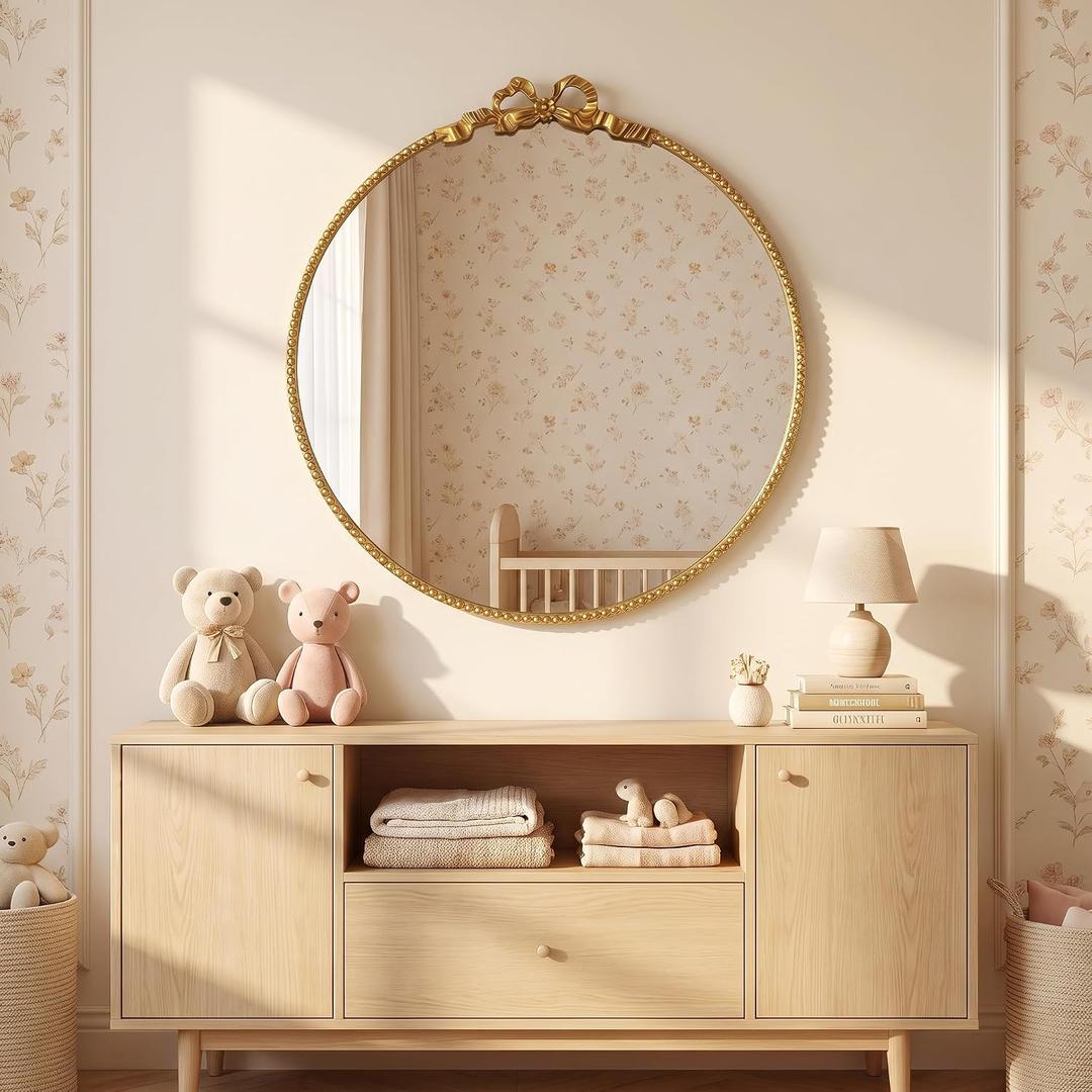 Antique Gold Mirror 28 Inch Round Mirror