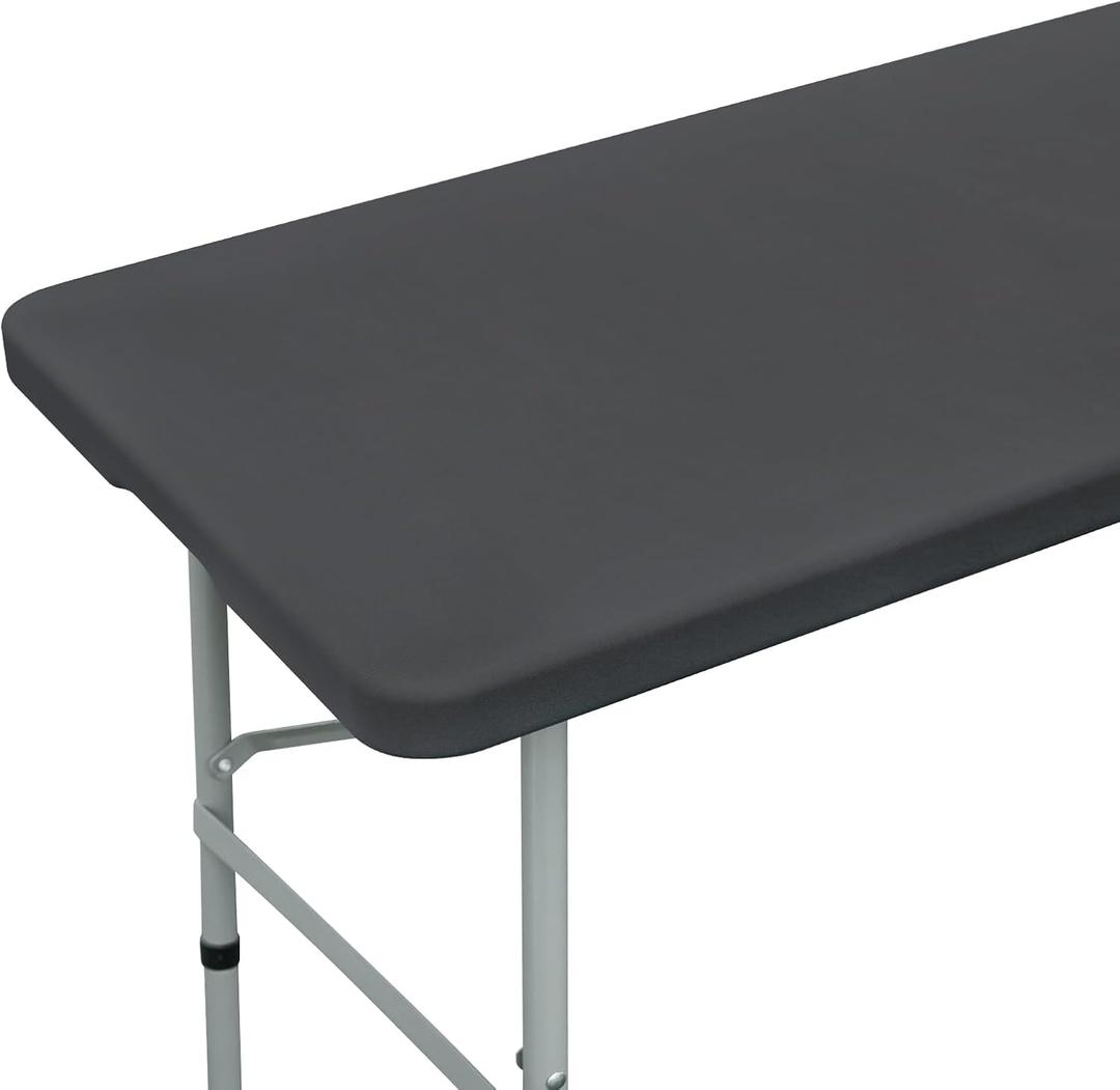 NEWISHER Fitted Rectangle Tablecloth 42 x 72 Inch Elastic Table Cloth Stretch Spandex Table Cover Grey Washable Polyester Table Top Cap Cover for Dining Picnic Camping Indoor and Outdoor