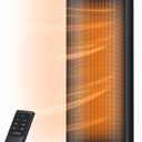 Dreo Space Heater, 1500W PTC Ceramic Heaters for Indoor Use with Remote, 70 Oscillation, 1-12H Timer, Electric Heaters with Thermostat, Fast and Safe Portable Heater for Office, Bedroom, Large Room (Black)