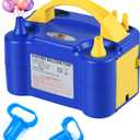 Balloon Pump Electric Portable Dual Nozzle Air Pump for Balloons Blower Pump Inflator for Decoration, Birthday Party [110V~120V, 600W, Blue Yellow]