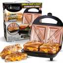 Gotham Steel Nonstick Panini Press Sandwich Maker, 2in1 Breakfast Sandwich Maker Grill / Sandwich Press Grill with Indicator Light, Grilled Cheese Maker Makes 2 Sandwiches with Easy Cut Edges, Black