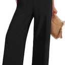FireSwan Women's Wide Leg Work Pants High Elastic Waist Dress Palazzo Pants Trousers with Zipper Pockets