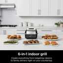 Ninja EG201 Foodi 6-in-1 Indoor Grill with Air Fry, Roast, Bake, Broil, & Dehydrate, 2nd Generation, Dishwasher Safe, Black/Silver