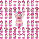 48 Kawaii Cupcake Toppers with 1 Happy Birthday Cake Topper, Educatgame Anime Themed Party Supplies, Perfect for Birthday Party Decorations (Style 4)