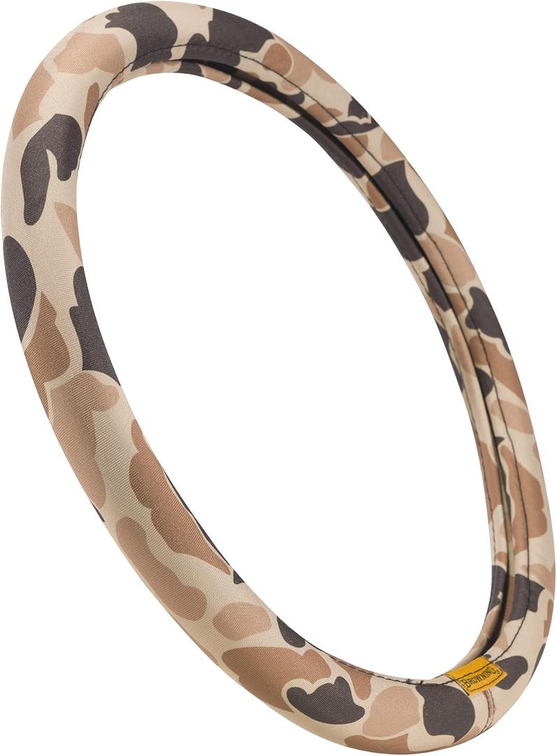Browning Universal Fit Steering Wheel Cover for Car, Truck, and SUV, Durable Steering Wheel Protection, Arms Co. (Tan Duck Camo), 15.25 Inches