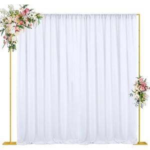 Wokceer 10x10 FT Backdrop Stand Heavy Duty Pipe and Drape Kit, Adjustable Gold Backdrop Stand for Wedding Birthday Party Photography Photo Booth Background Christmas Decoration