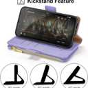 Antsturdy Compatible with Motorola Moto G Stylus 5G 2022 Wallet Case with Card Holder for Women Men Phone Case RFID Blocking PU Leather Flip Cover with Strap Zipper Credit Card Slots,Light Purple