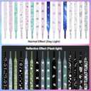 DELELE 2 Pairs Reflective Shoelace Flat Safety Laces for Shoes Sneakers Boots (47 Inch (120cm), 05 Dot Mint Green)