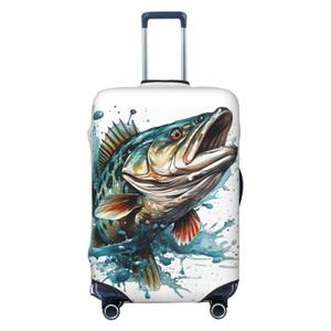 Fish Splash Luggage Cover Washable Elastic Suitcase Cover Anti-Scratch Travel Luggage Protector Covers for Kids Adult M fits 22-24 inch Suitcase
