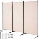 VEVOR Room Divider, 3 Panel Room Divider, Folding Privacy Screen and Portable Partition Divider for Room Separation, Freestanding Room Partitions for Office, Bedroom, Study, Beige