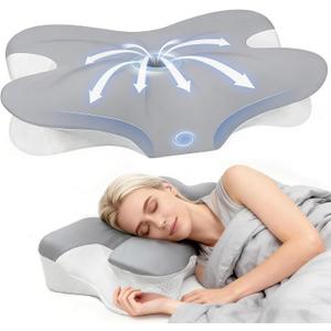 Cervical Neck Pillow for Pain Relief, Ergonomic Contour Memory Foam Pillow with Breathable Pillowcase, Neck Support Pillow for Side, Back, Stomach Sleepers