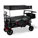 Foldable Wagons with Removable Canopy, Seat Belts, Reversible Handlebar, Removable Canopy, 220lbs Weight Capacity, Folding Wagon for Ages 1+ Years, Suitable for Family Travel, Cargo, Gift