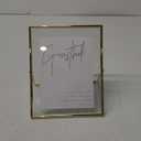 Calculs Gold Floating Picture Frames Sign Holder Guestbook Alternative, Metal Glass Photo Display Stand Menu Holder 8x10inches for Wedding Party Table Sign