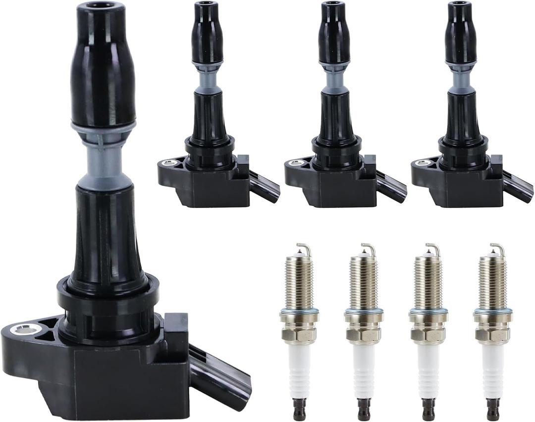 Set of 4 Ignition Coil Packs & Iridium Spark Plugs Compatible with Hyundai Sonata Tucson Santa Fe Sport 2.0L 2.4L, Compatible with Kia Sorento Sportage Optima Sorento 2.0L 2.4L, Replaces # UF764 93175