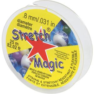 Stretch Magic Elastic Beading Cord  Clear Color, 0.8mm in Diameter, 25-Meter (82 ft) - Easy to Knot, Strong & Stretchy String for Making Beaded Jewelry