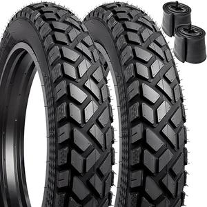 2-PCS 20" Heavy Duty Fat E-Bike Tires 20 x 4.0/102-406 20 x 3.0 and Heavy Duty Bike Tubes Scharder Valve Compatible with 20x4.0 20x3.0 E-Bike All-Terrain Directional Tread Bicycle Tires and Tubes