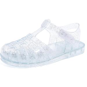 GUGUYeah Jelly Sandals for Girls,Closed Toe Princess Costume Summer Dress Shoes Fisherman Gladiator Water Beach Flat Sandals for Toddler/Little Kid/Big Kid (9.5 Toddler, Transparent)